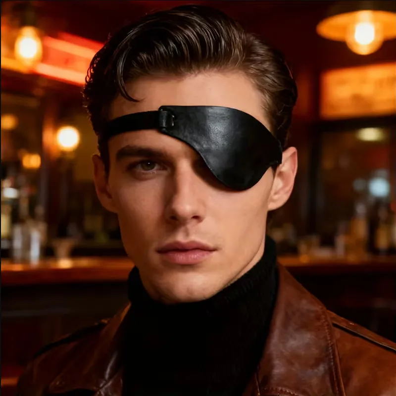 vintage pirate captain leather eye patch - supplier documentation review available