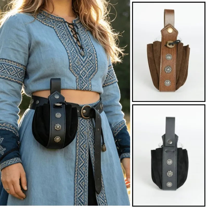 vintage medieval leather belt coin purse - B2B wholesale supplier