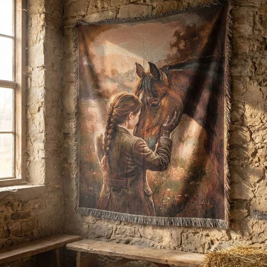 custom woven tapestry blanket with fringe for wall decor sofa throw and camping mat