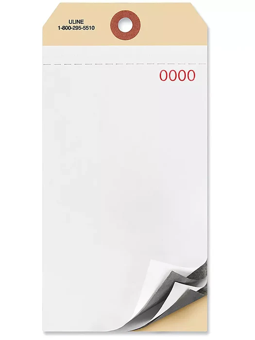 3-Part Blank Carbon Inventory Tags