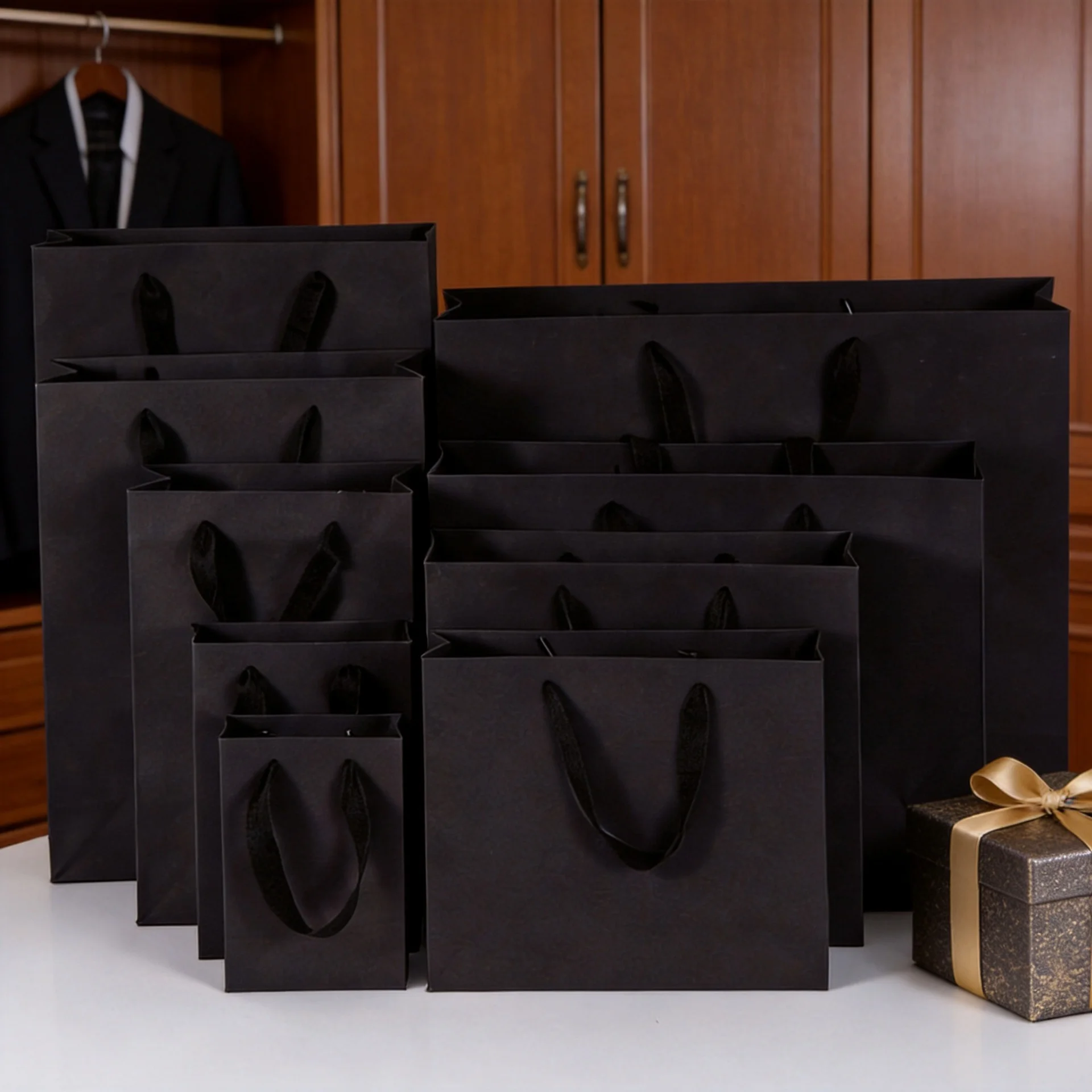 black paper gift bag supplier