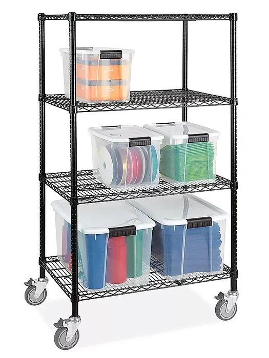Black Mobile Shelving
