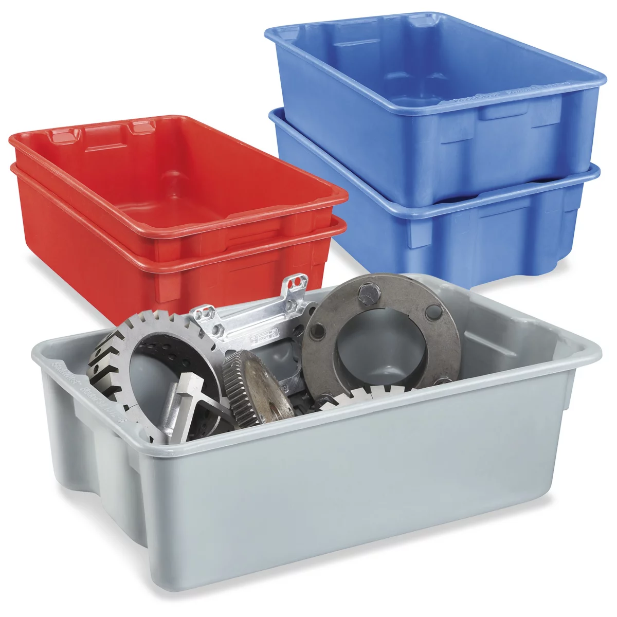 Heavy-Duty Stack And Nest Containers