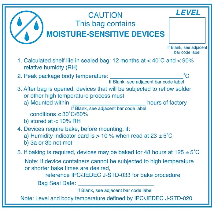 Moisture Sensitive Label