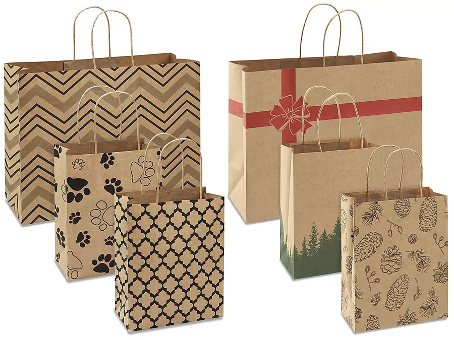 Printed Kraft Paper Shopping Bags